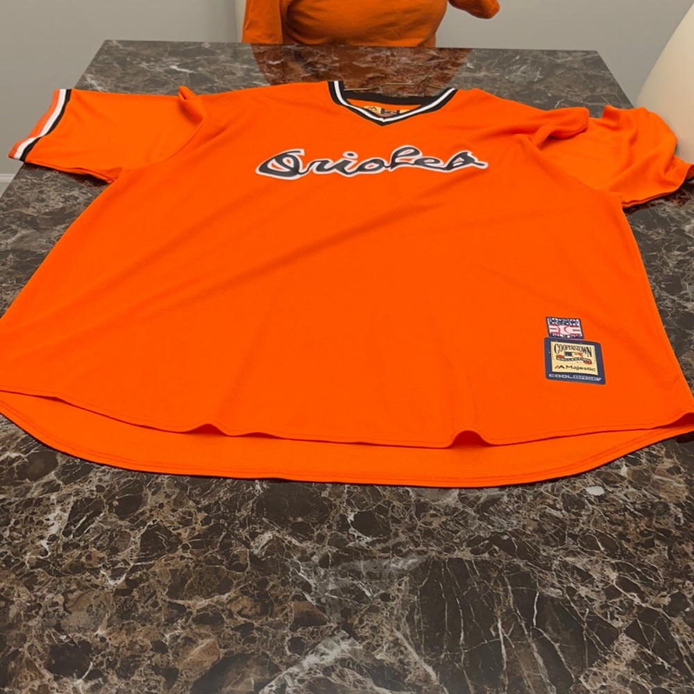 Orioles Ripken Jersey. Orange, White and Navy Blue. Size 4XT